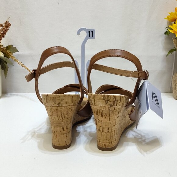 Aerosoles Strappy Cork High Espadrille Wedge Sandal Adjustable Block Heel Sz 11 - Picture 7 of 10